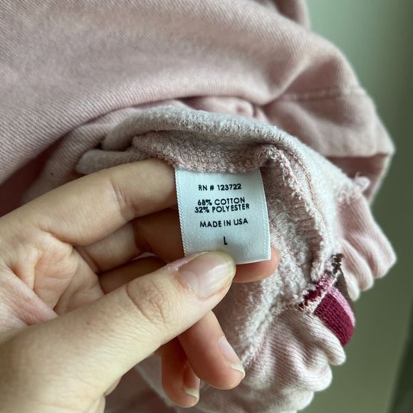 Xirena Women's Side Stripe Tie Hem Sweatshirt in Pink Size LARGE - Picture 5 of 5